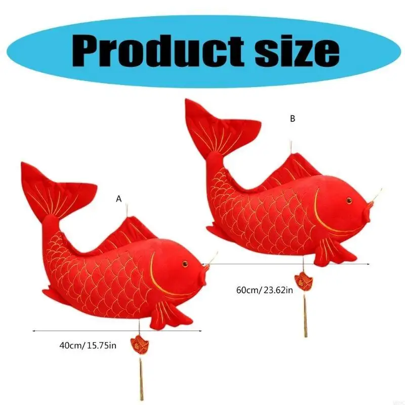 M89C Carp Fish relleno peluche peluche Montaje pared pared, juguete relleno almohada felpa para decoraciones