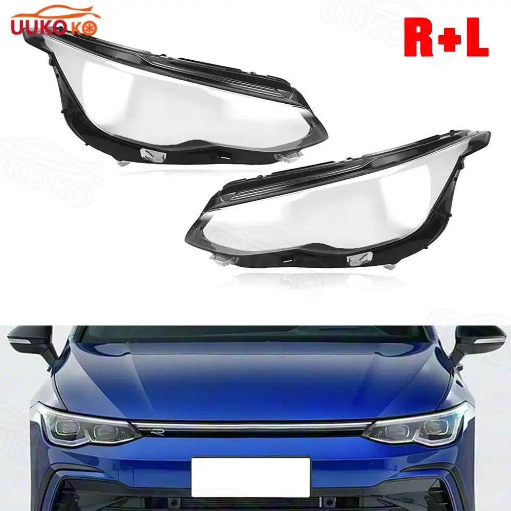Линза фары для Volkswagen VW MK8 Golf 8 GTI RLine R-Line 2021-2023, абажур передней фары, прозрачная крышка объектива