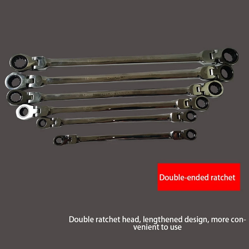 Flexi-Head Ratchet Spanner Set-Extra Aviation Wrench Long 72 Tooth