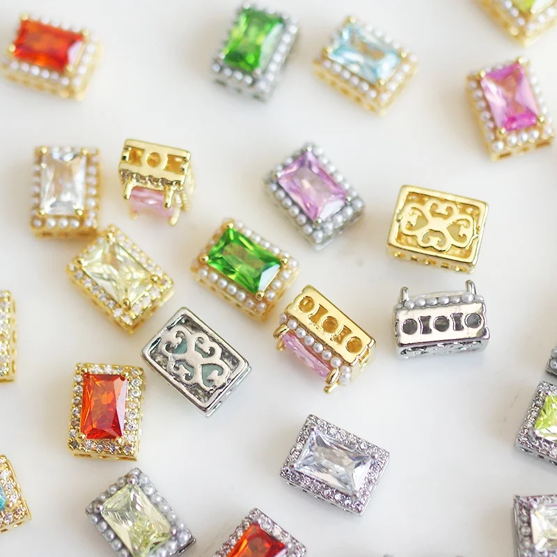 contas-de-cobre-banhadas-a-ouro-14k-vazadas-artesanais-retangulares-com-zirconia-colorida-materiais-para-artesanato-e-ac