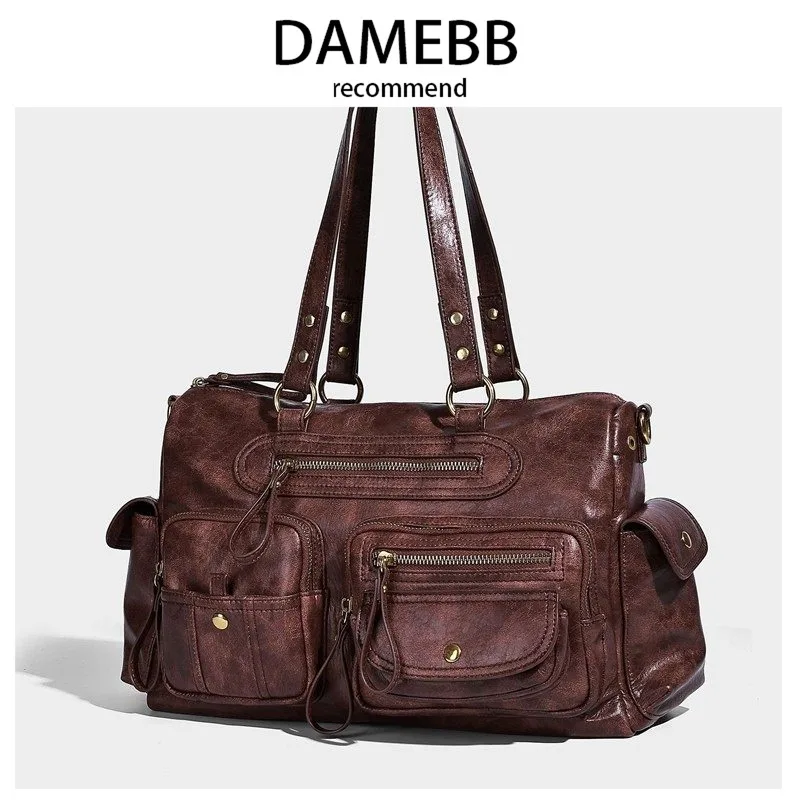 

Женская сумка-кроссбоди DAMEBB2025 Street Style: Винтажная, вместительная, с множеством карманов, на одно плечо