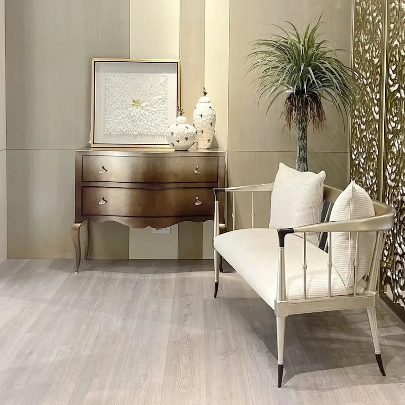 

American Light Luxury Hallway Modern Decorative Locker Gold Foil Ginkgo Leaf Chest of Drawers