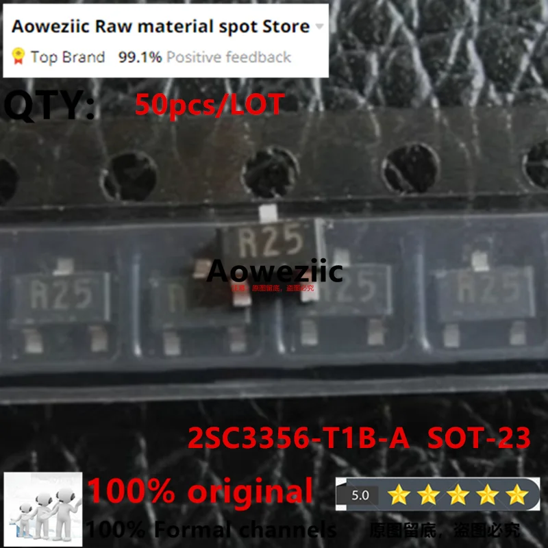 Aoweziic 2023+  100% New Imported Original  2SC3356-T1B-A  2SC3356  R25  SOT-23  High Frequency
