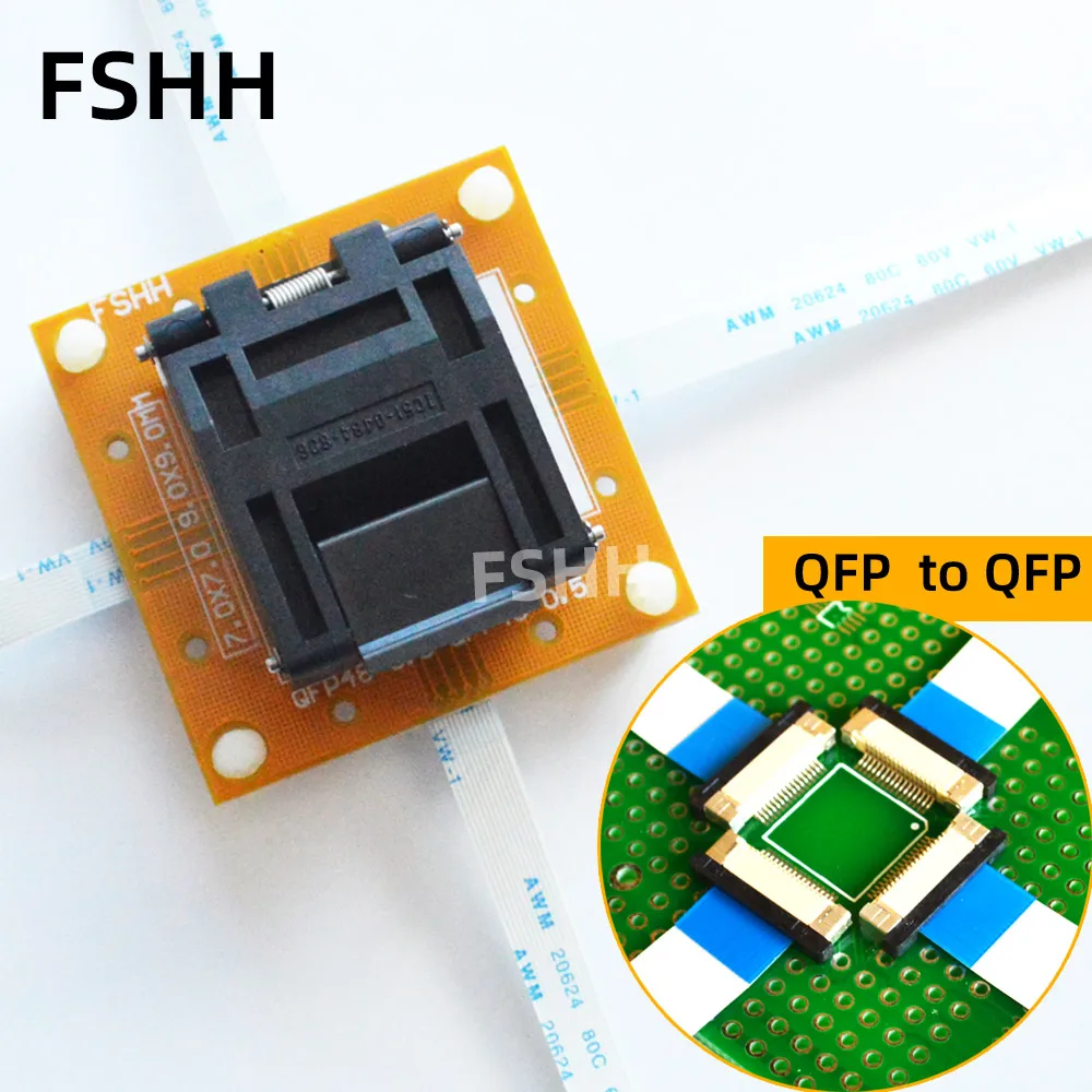 QFP48 to QFP48 test socket TQFP48 LQFP48 Pitch 0.5mm to 0.5mm chip does not need to be welded online test socket adapter