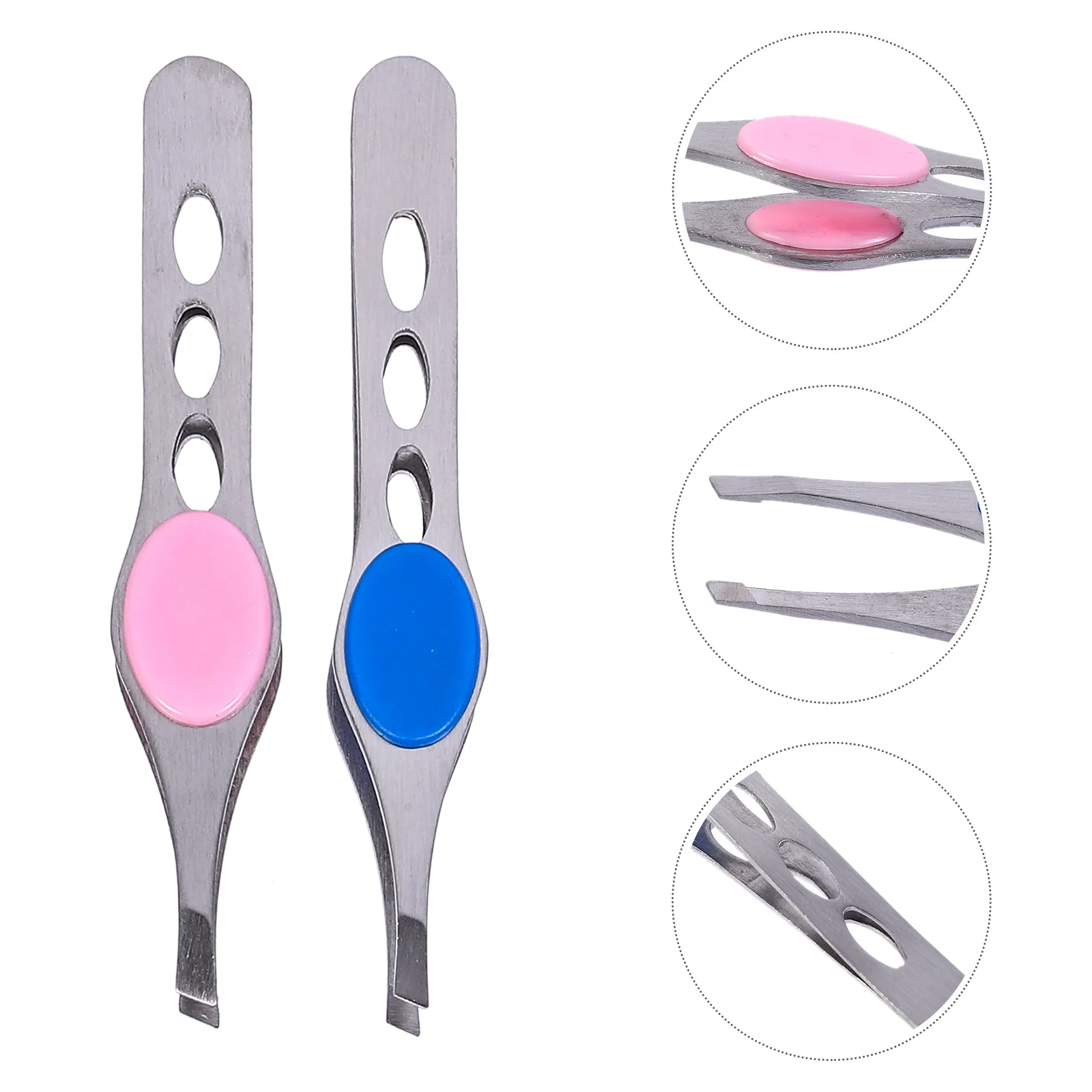 4Pcs Eyebrow Tweezer Set Anti-Rust Stainless Steel Durable Eyebrow Trimming Tools Precise Hair Removal Makeup Grooming Kit