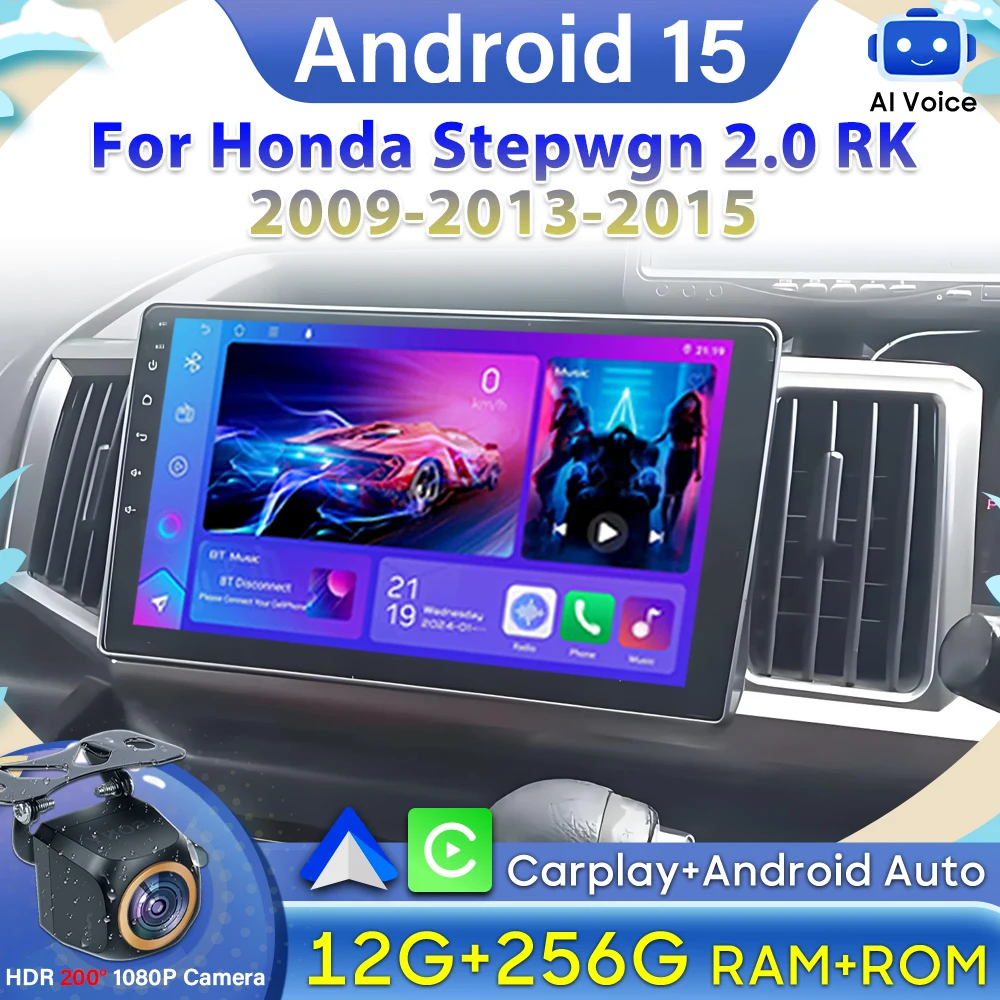 Android Auto Carplay For Honda Stepwgn 2.0 RK 2009-2013-2015 Video GPS Navigation Car Radio DVD DSP Screen Car Monitor 5G Wifi