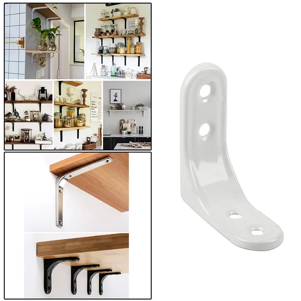 5xHeavy Duty Shelf Bracket Wall Hanging Shelve L Shaped Brackets White 2Inch