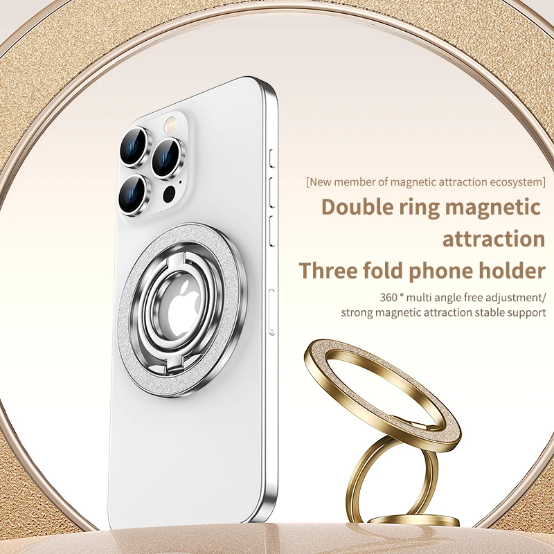 

Double-Sided Magnetic Phone Ring Holder for MagSafe Kickstand Magnet Grip for IPhone 16 15 14 13 12 Pro Android Phone Stand