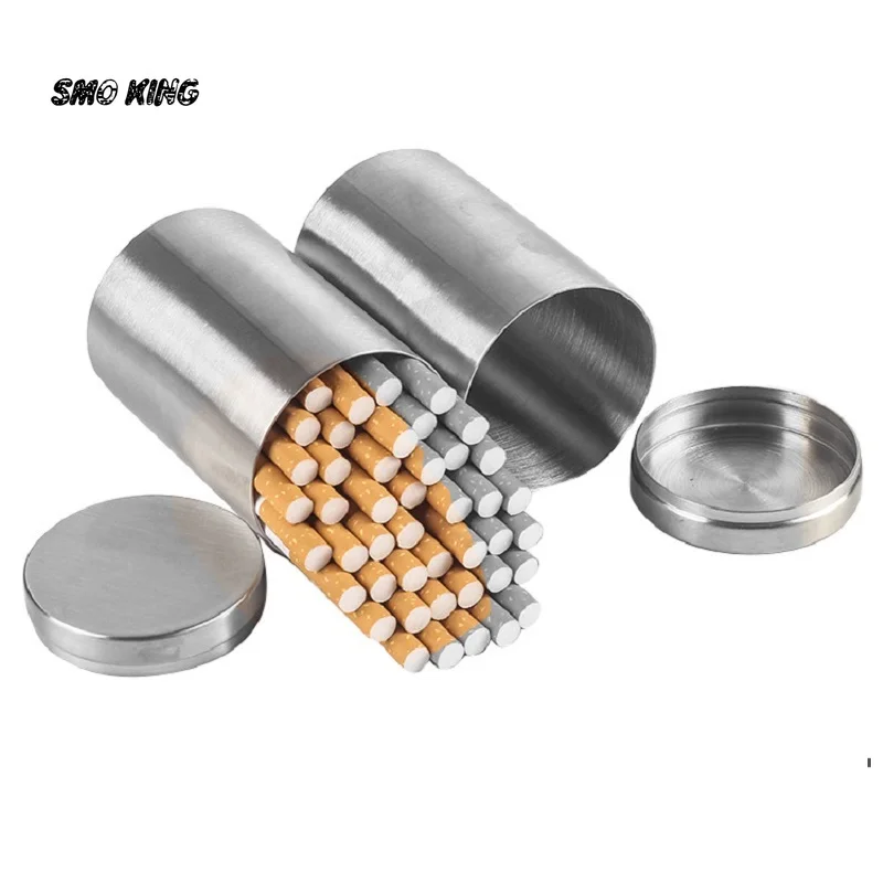 SMO Large Stainless Steel Capacity 50Pcs Cigarettes Jar Moisture-proof Moisture-proof Cigarrate Storages Case Smoking Accessorie