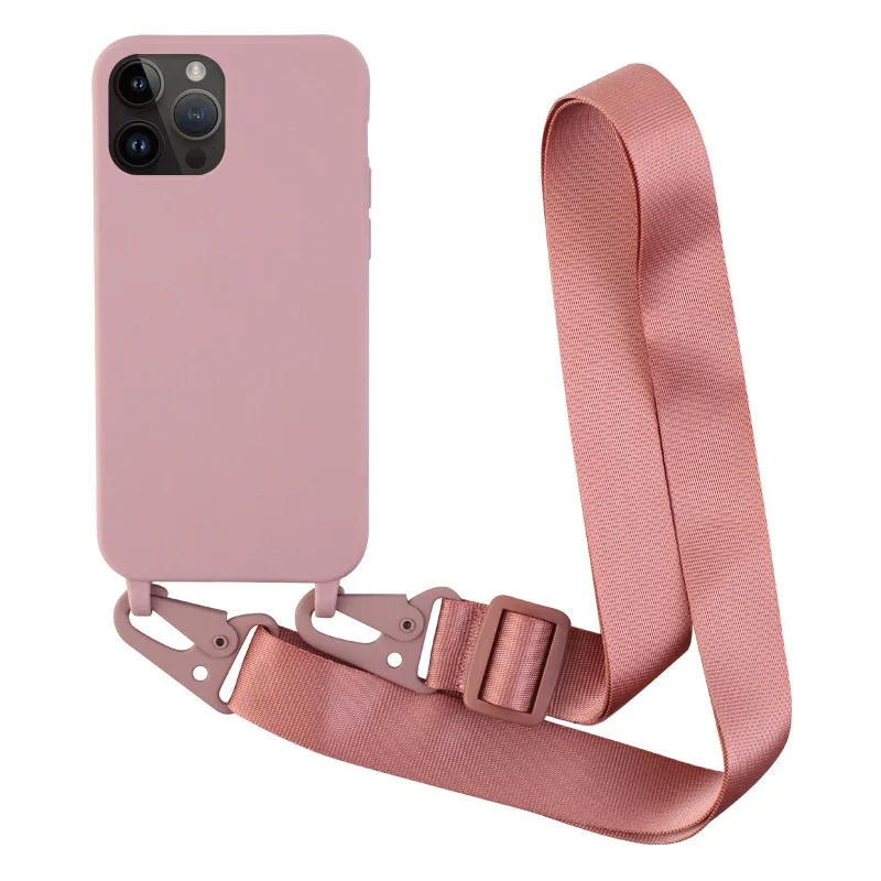 Crossbody Necklace Strap Lanyard Case For iPhone 15 14 13 12 Mini 11 Pro X XR XS Max SE 2 3 7 8 Plus Silicone Soft TPU Cover