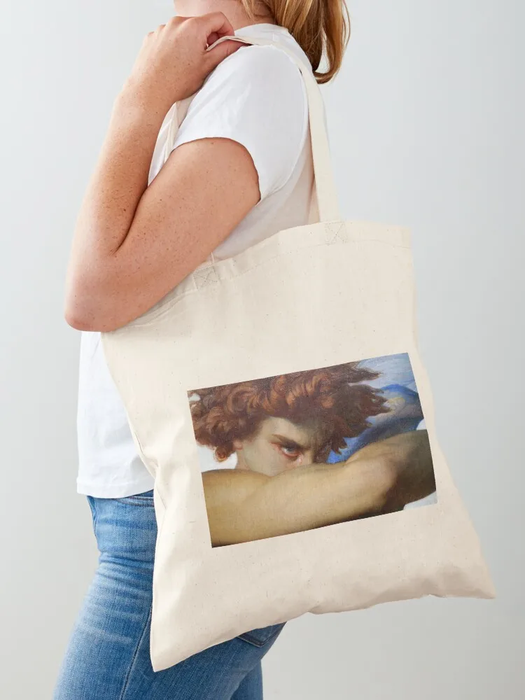 

Fallen Angel Shirt Painting Lucifer Alexandre Cabanel Tote Bag Beach bag screen canvas bags Women's