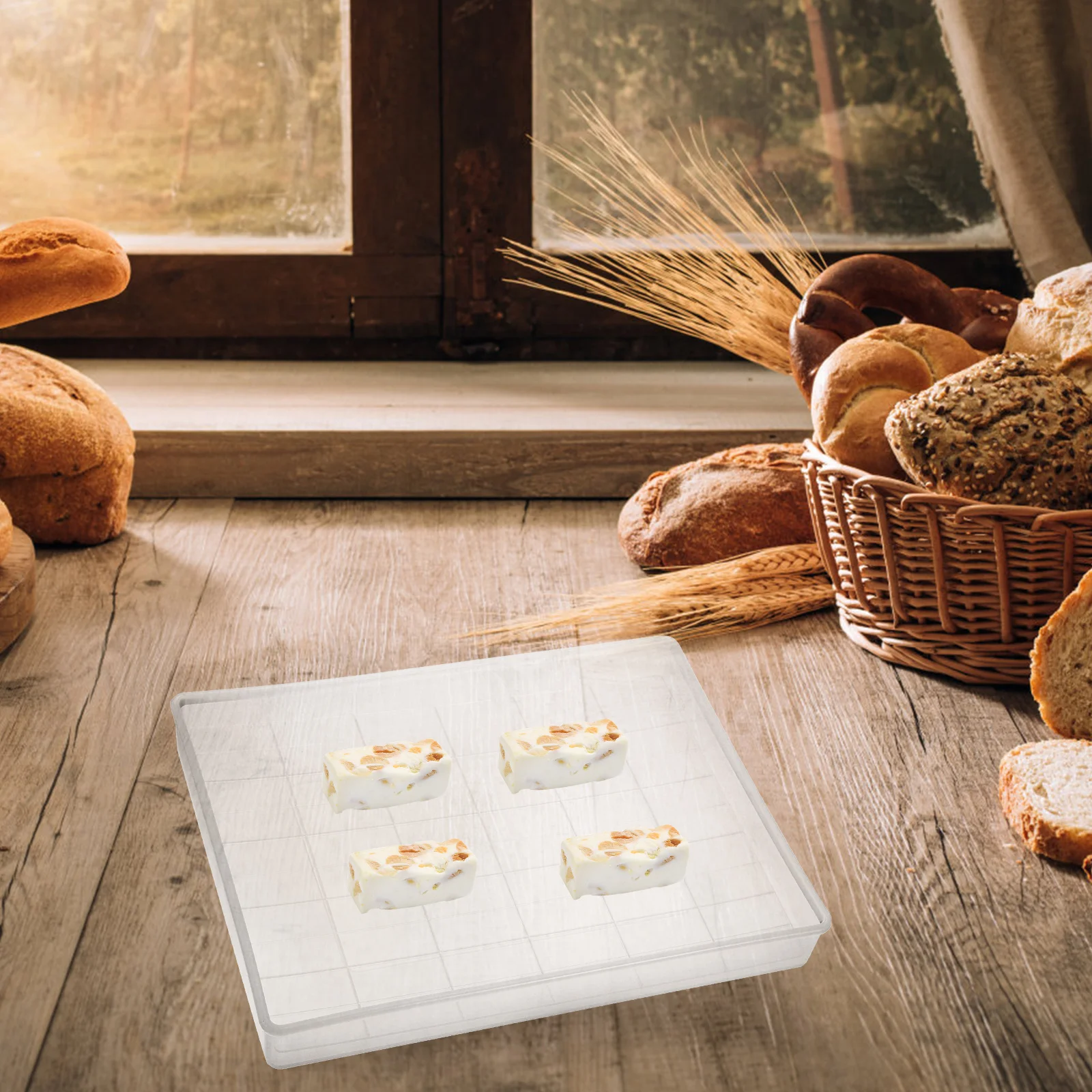 1 Set Kit di strumenti di raffreddamento Stampo da forno in plastica di legno Vassoio da dessert multifunzionale Strumenti riutilizzabili per la creazione di turrone Cottura della cucina