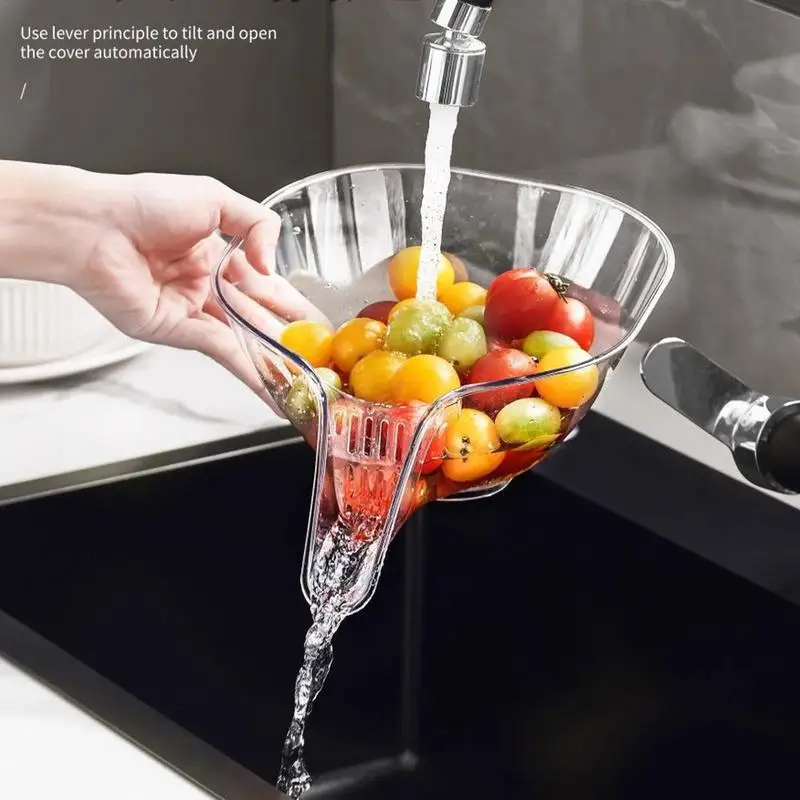 Multifunctional Kitchen Drain Basket Fruit Vegetable Strainer Washing Basket Simplify Your Dishwashing Routine Sink Colander