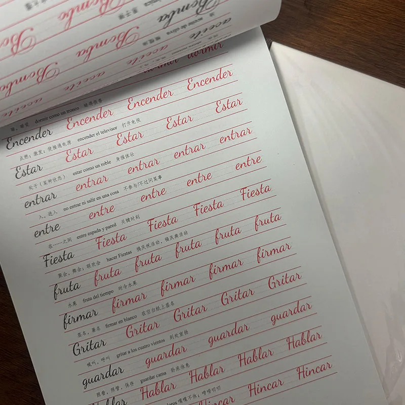 

Новая красивая тетрадь для практики испанской каллиграфии, идеально подходит для экзаменов и работы, в комплекте бесплатная бумага для тренировок.