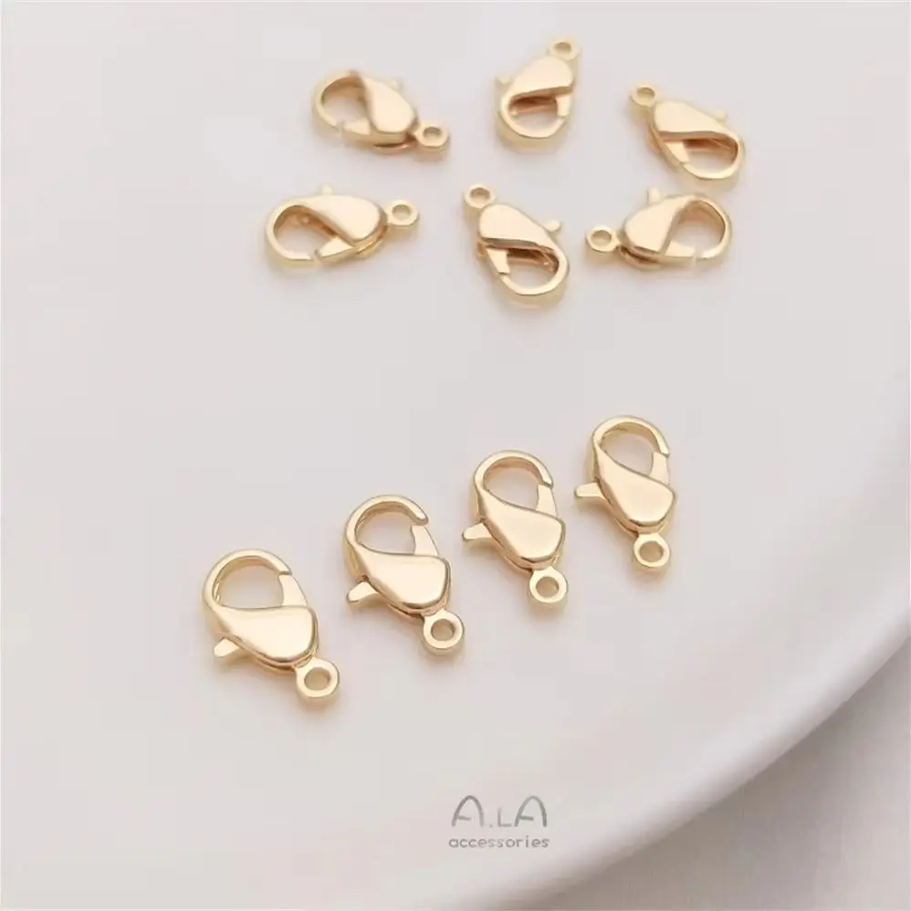 South Korea Imported Lobster Buckle 14K Gold Color Plane Spring Buckle Accessories DIY Bracelet First Accessories Material