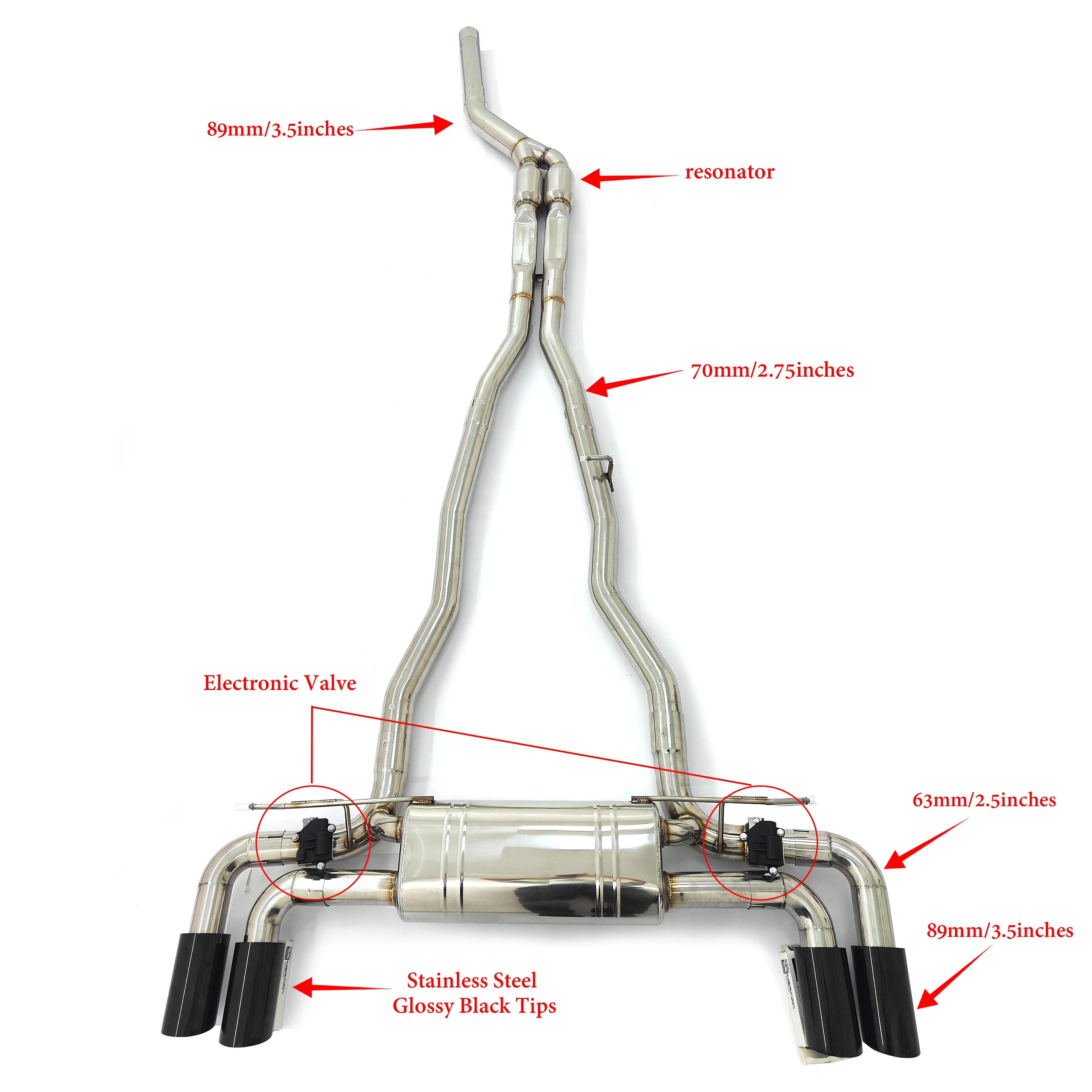 

Hot Selling CSZ Stainless Steel Valvetronic Catback Exhaust Pipe for BMW 540i G30 B58 3.0T Exhaust System Valved Muffler