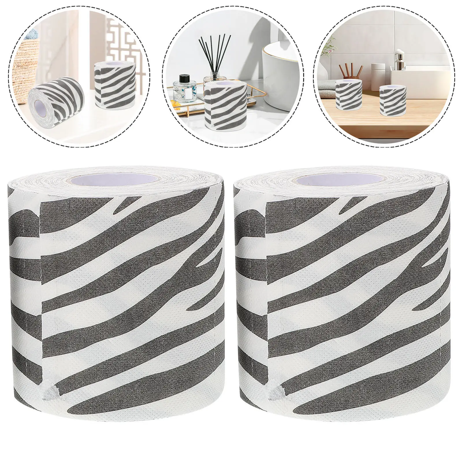 2pcs-printed-toilet-paper-zebra-pattern-creative-3d-texture-bathroom-tissue-fun-animal-cake