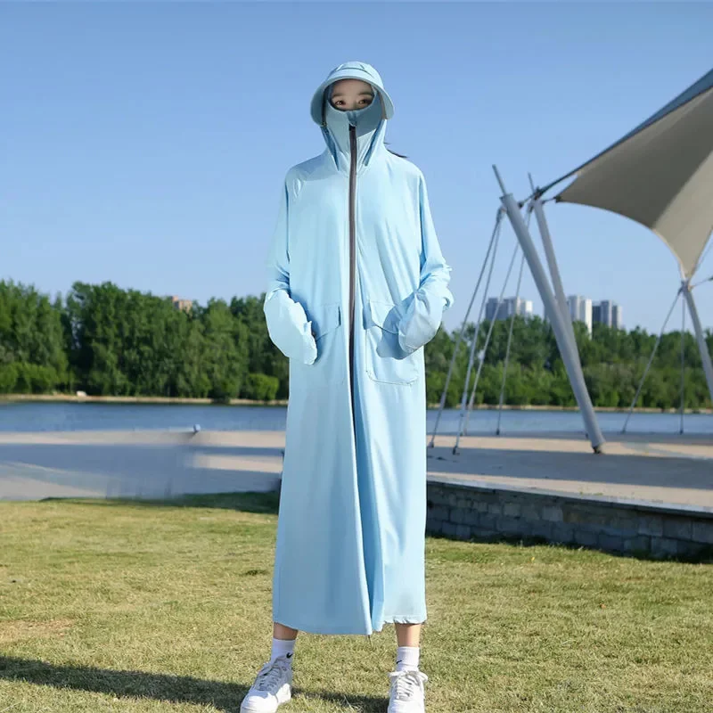 

Summer 2025 New Thin Sunscreen Jacket Women's Anti-Ultraviolet Sun-Protective Clothing Coat Ladies Full-Body Outerwear Long Tops