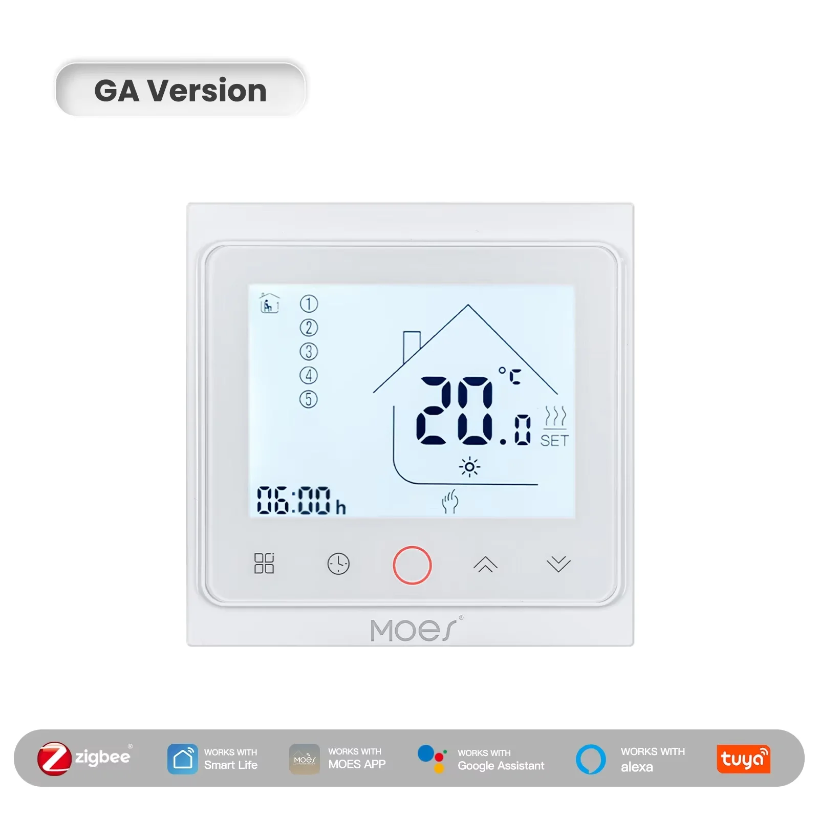 MOES Tuya ZigBee Slimme Thermostaat Kamer Temperatuurregeling Water/Elektrische Vloerverwarming Gasboiler Werkt Met Alexa Google Home