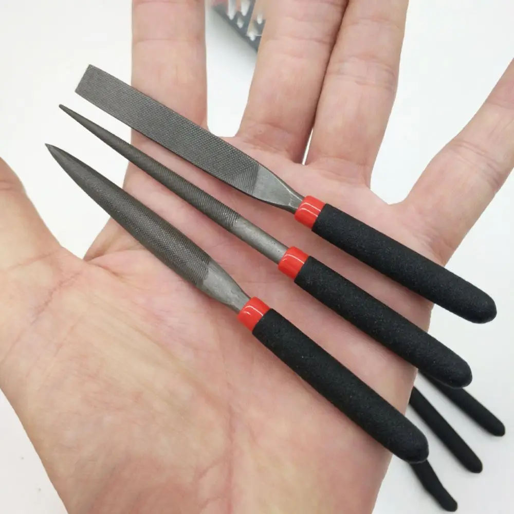 Set Hand Tool Small Steel Files Craft Carpentry Tools Needle Flat File Flat File 118mm Length Needle Filing Metal