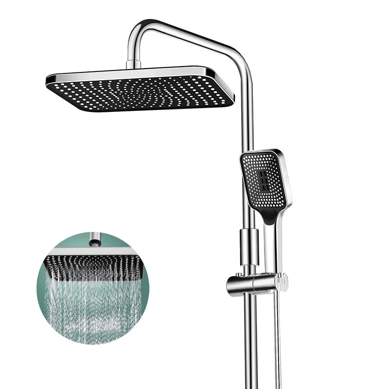 

1Pc High Pressure Rainfall Shower Head, Luxury Bathroom Showerhead, Adjustable Angles, Anti-Clogging Silicone Nozzles, Water Sav