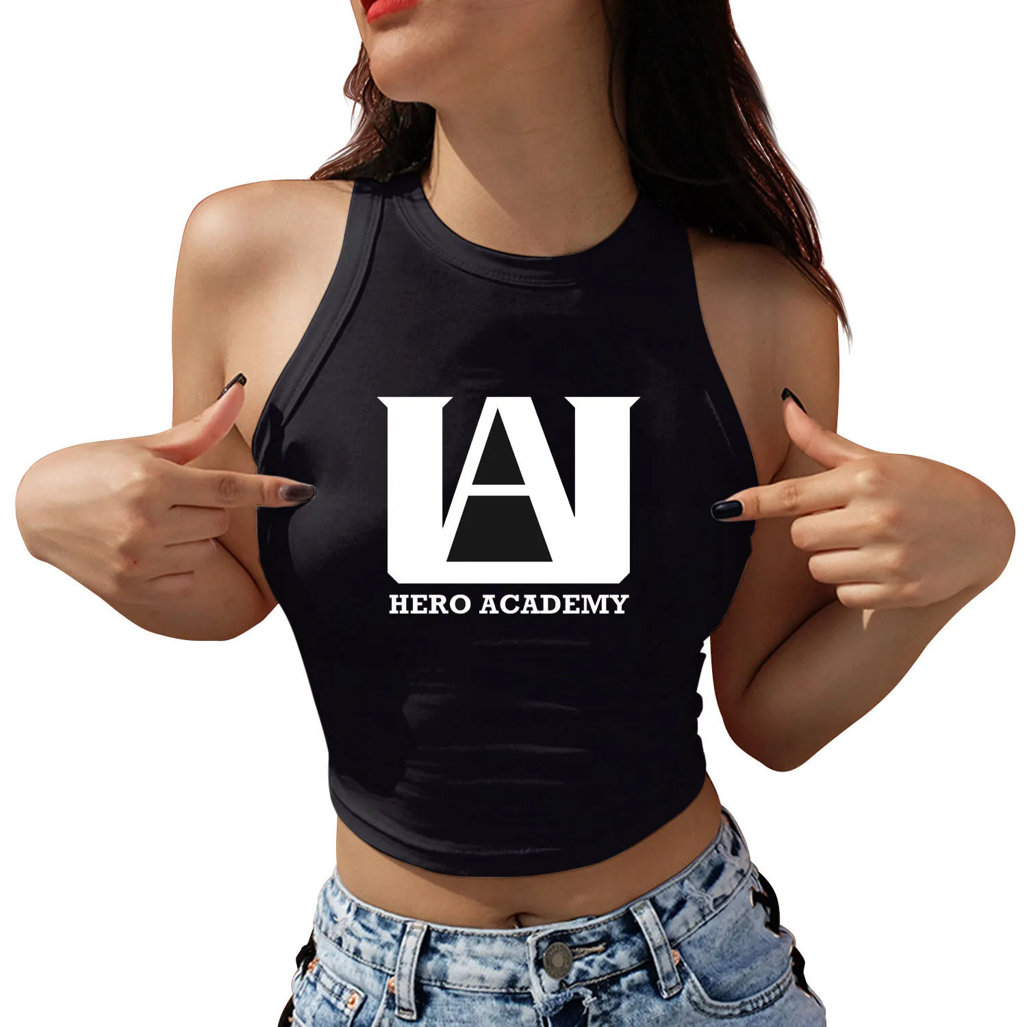 

My Hero Academia Katsuki Bakugou Print Women Crop Top Streetwear Sleeveless Summer Camisole Harajuku Female Casual Y2K Tank Top