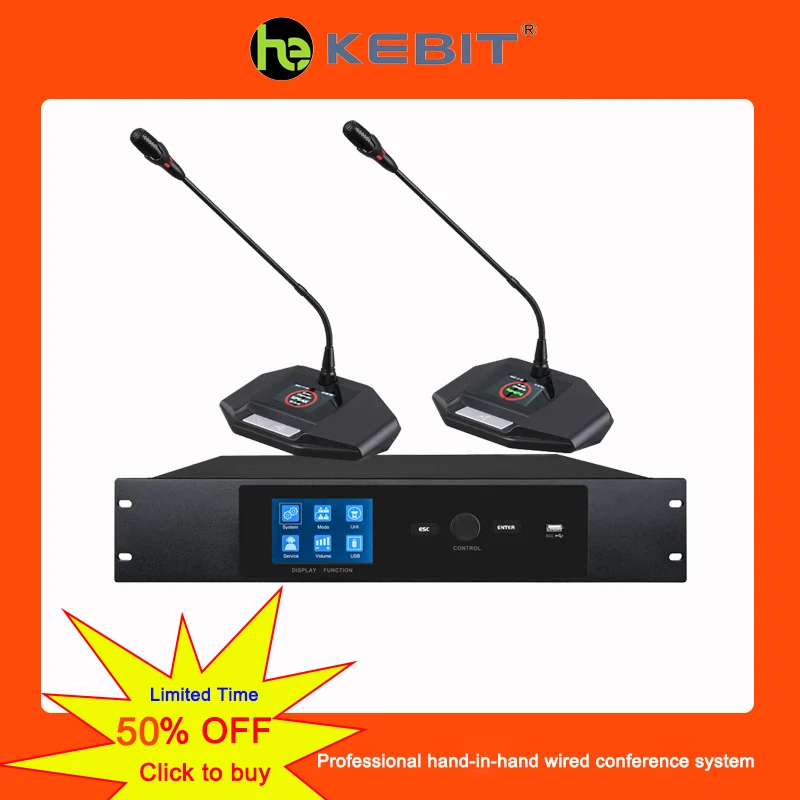 

KE-2300 conferencing digital conference table meeting microphone discussion system chairman delegate unit