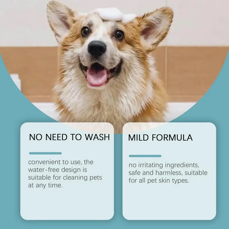 Waterless Cat Shampoo Waterless No Rinse Dry Shampoo for Cat Pet Friendly Dog Dry Foaming Bath Spray for Dogs Kitten Pets