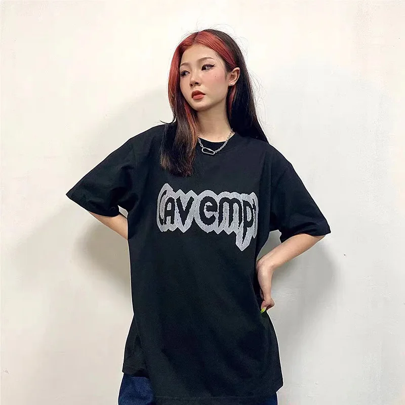 

Black White CAVEMPT T-shirt Men Woman Good Quality New Letter Printing Simplicity Loose Casual C.E Short Sleeve Top Tee