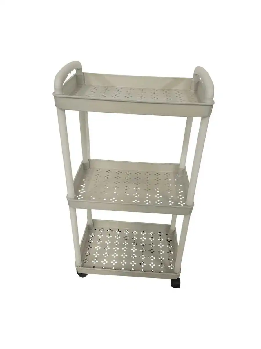 360° Rotating Rolling Storage Cart With Adjustable Shelves, Multi-Tier Organizer Rack For Kitchen, Bedroom, Outdoor Camping, Kit