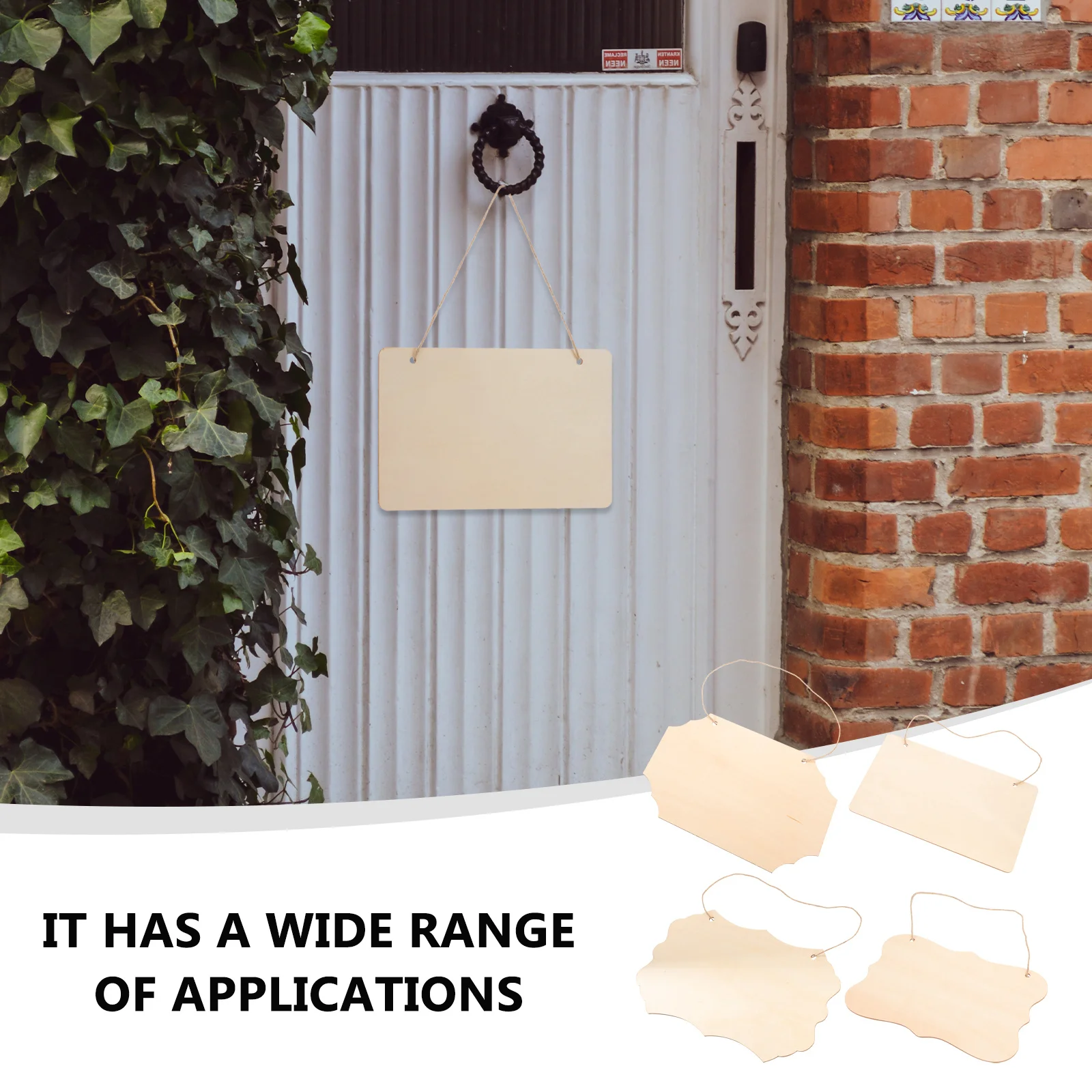 

4pcs Wooden Pet Nameplate Blank Wood Plaques Unfinished Diy Hanging Decor For Wall Door Window Craft Making Handicraft Supplies