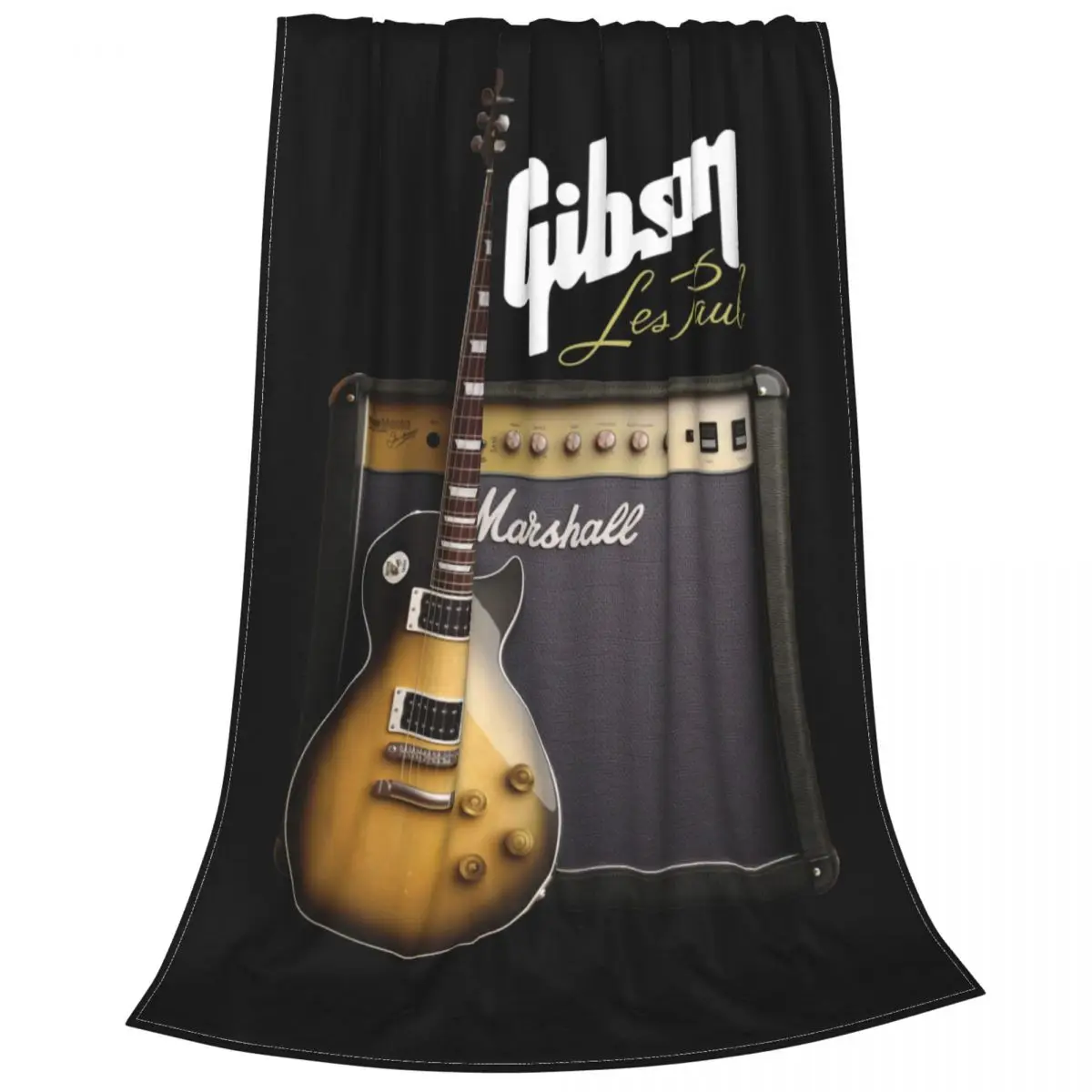 Gibson Les Paul Guitar Ultra-Soft Micro Fleece Blanket Winter On Couch Comfortable Skin Friendly