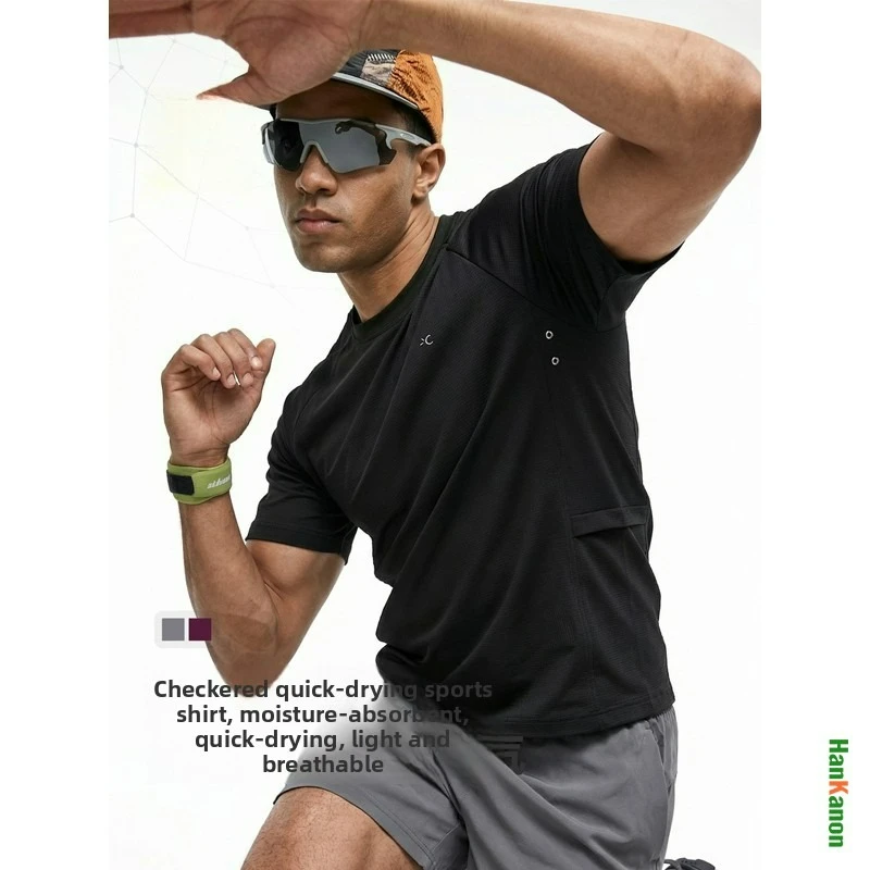 Herren Lauf- und Fitness-Sportoberteil Atmungsaktives Grid-Tech Performance T-Shirt: Schnelltrocknend, Feuchtigkeitsableitend & Wasserabweisend Unisex