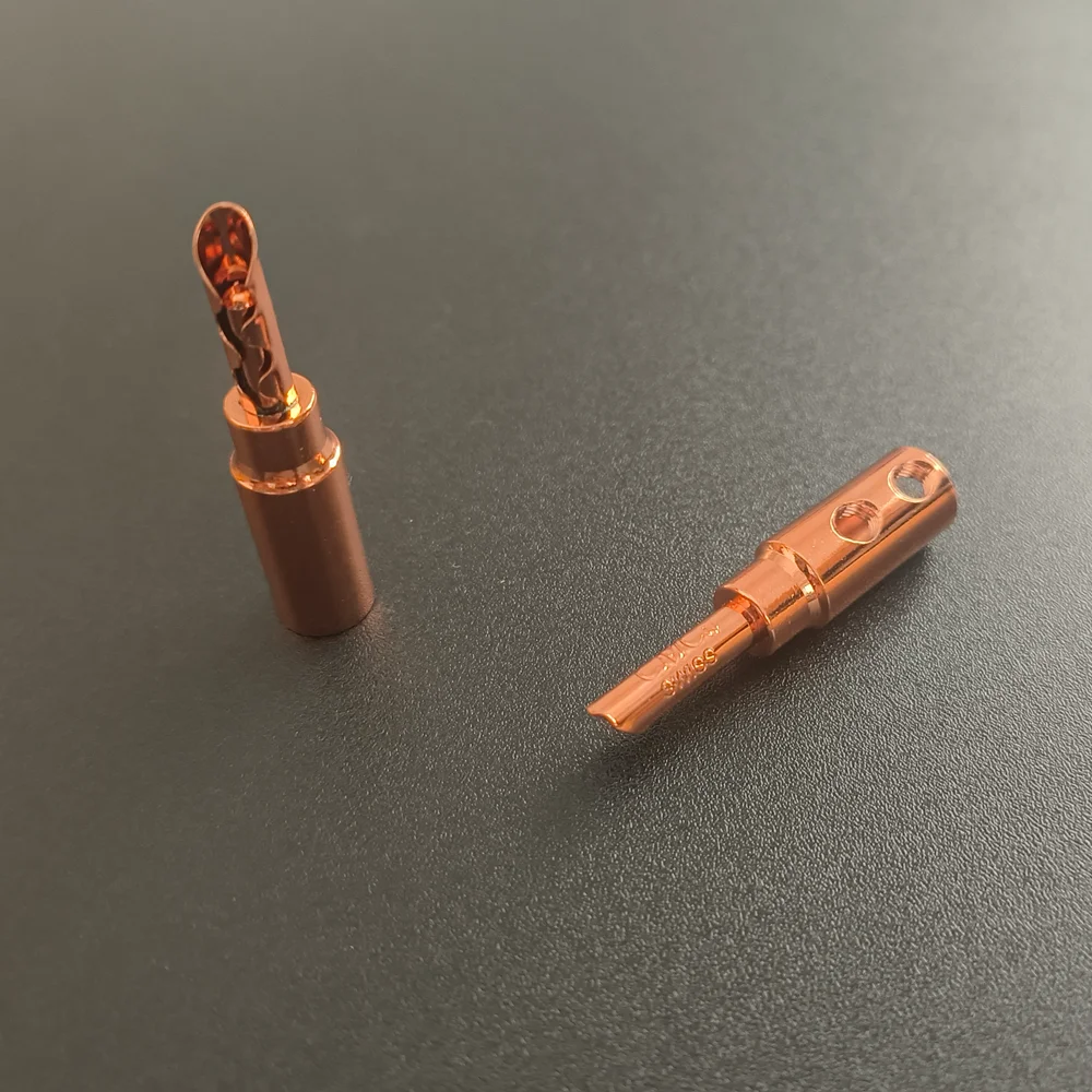 Hi-end HiFi Audio  Red Copper silver plated  banana BFA Plug Connector Jack 3mm~6mm Speaker cable banana plug connectors