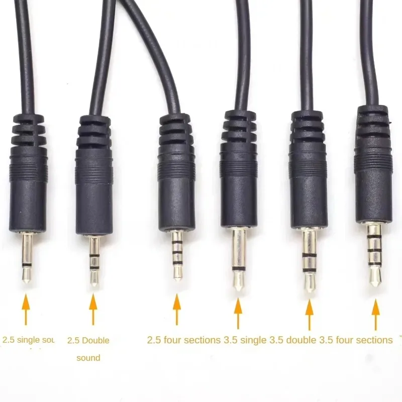 3.5mm 2.5mm Male Plug/Female Jack to Bare Wire Open End TS Mono/3 Pole/4 Pole TRRS Stereo Plug Jack Connector Audio Cable