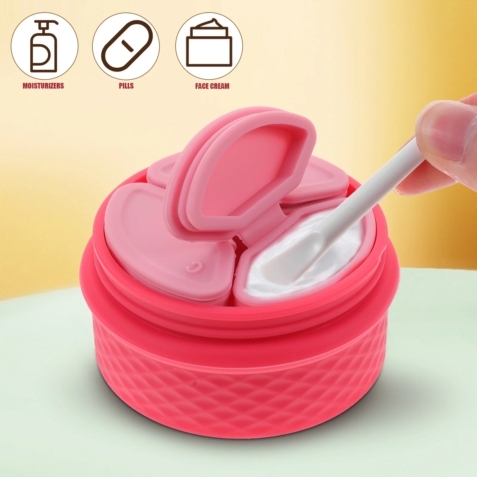 

Cream Box Buttercream Silicone Travel Containers Mold Jar Silica Gel Lotion Bottle for Small with Spoon