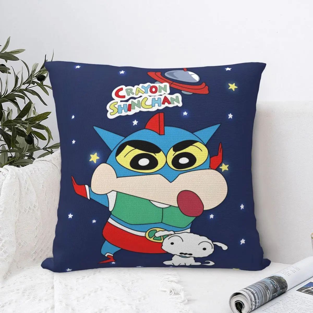 Crayon Shin-chan Kawaii Miniso Pillow Cover Polyester Pillow Case Cushion Cover Novelty Design Pillowcases For Living Room Chair