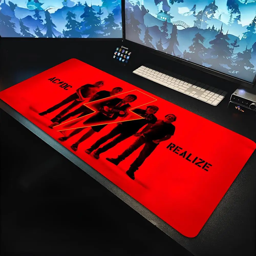 Music A-ACDC Cool Mouse Pad Cartoon Lockedge Large Gaming Pad Computer Gamer Keyboard Mouse Mat Desk Mousepad for PC Desk Pad