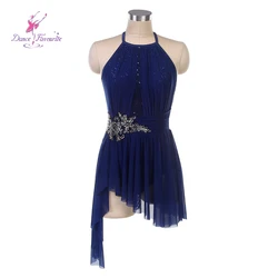 Dance Favourite Dance Costumes 25015 Navy Spandex Bodice Ballet dress  Ballet costume Lyrical Dance Dress with Short skirt
