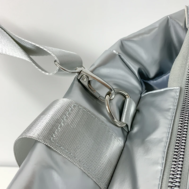 Übergroße lässige Reisetasche für Frauen wasserdichte Nylon gepolsterte Einkaufstasche geste ppte Baumwolle Raum Handtasche Messenger Mode Paar Tasche – Detail 17
