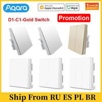 Aqara Smart Wall Switch D1 C1 ZigBee Smart Home Wireless Key Light Gold Switch Fire Wire With NO Neutral For Mijia APP homekit