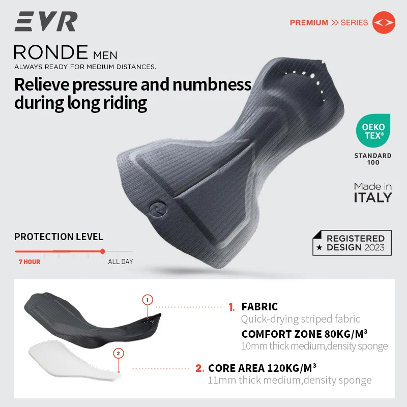 EVR Men's Winter Fleece Cycling Bib Pants 120 Density Double-Arrow Chamois Pad MTB Road Bike Thermal Double-Layer Tights