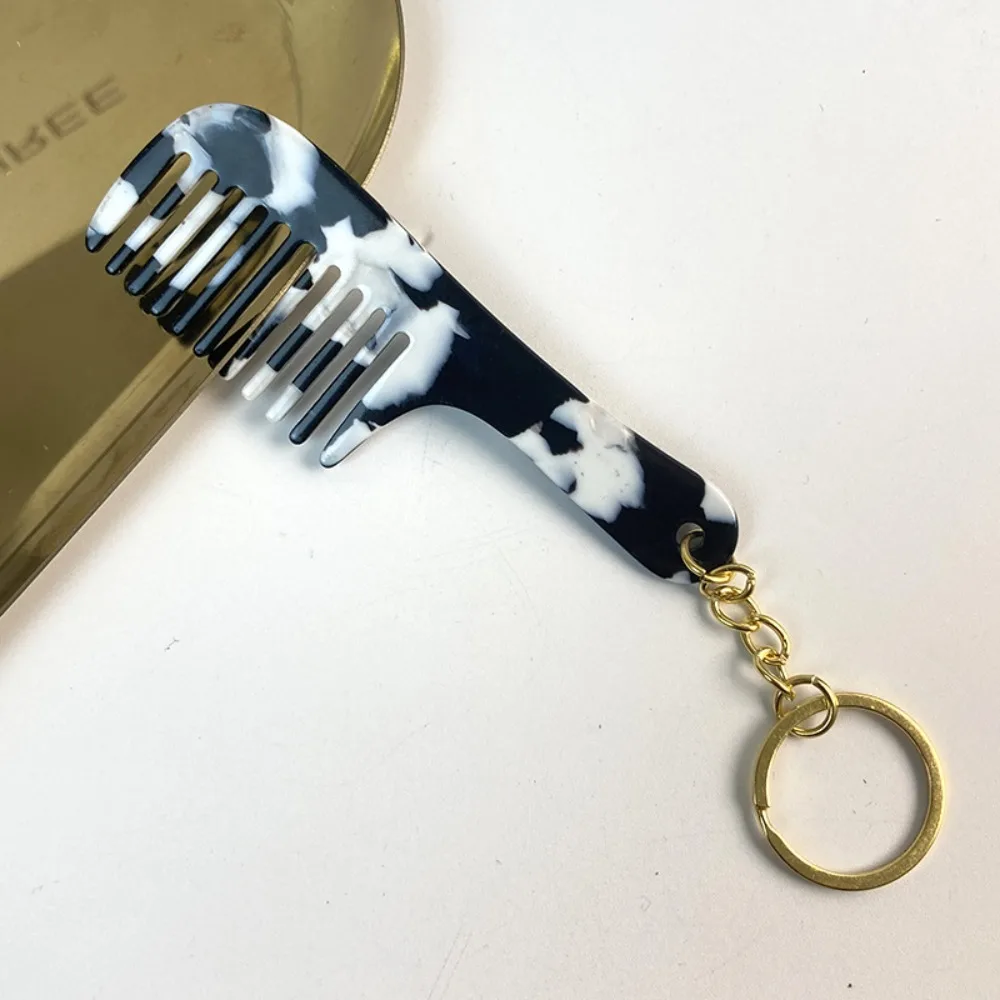 Cute Small Comb Keychain Versatile Colorful Pocket Detangling Brush Simple Portable Hairbrush Backpack Pendant Travel Essentials