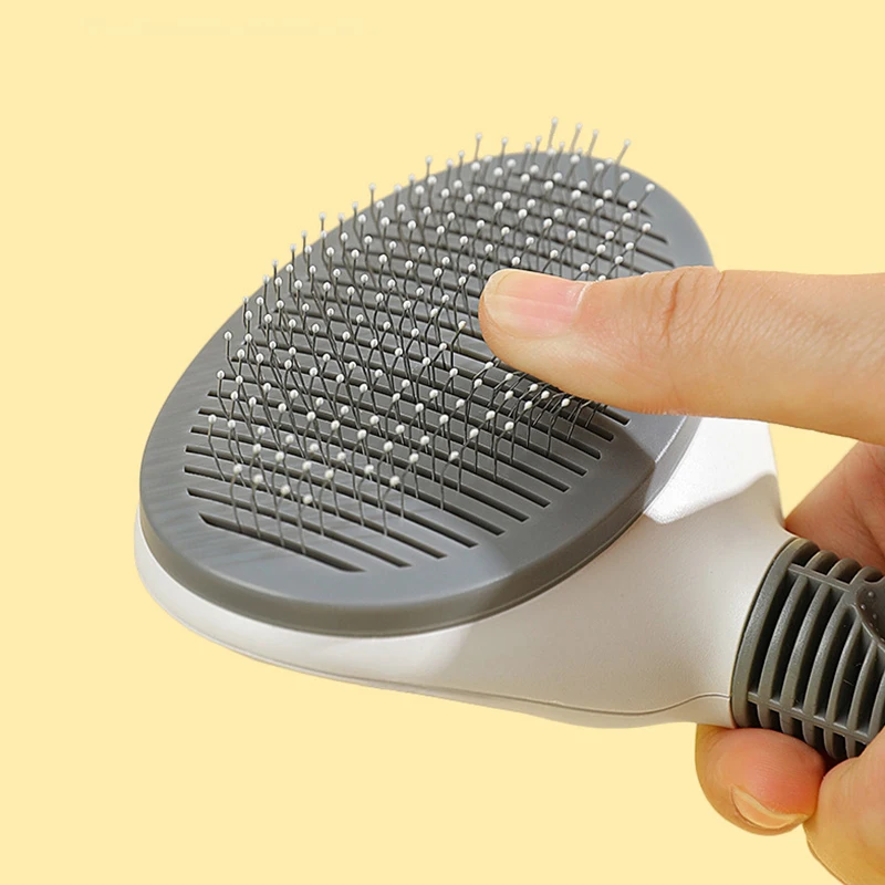 Kimpets Pet Cat Comb Dog Brush Pets Fine Coarse Needle Comb Self Cleaning Pet Hair Remover Cats Grooming Tools Dogs Accessories