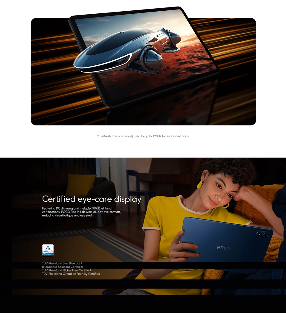 POCO Pad M1 Tablet 12.1" 2.5K 120Hz Display Snapdragon 7S Gen 4 Processor 12000mAh Battery Xiaomi HyperOS 2 System