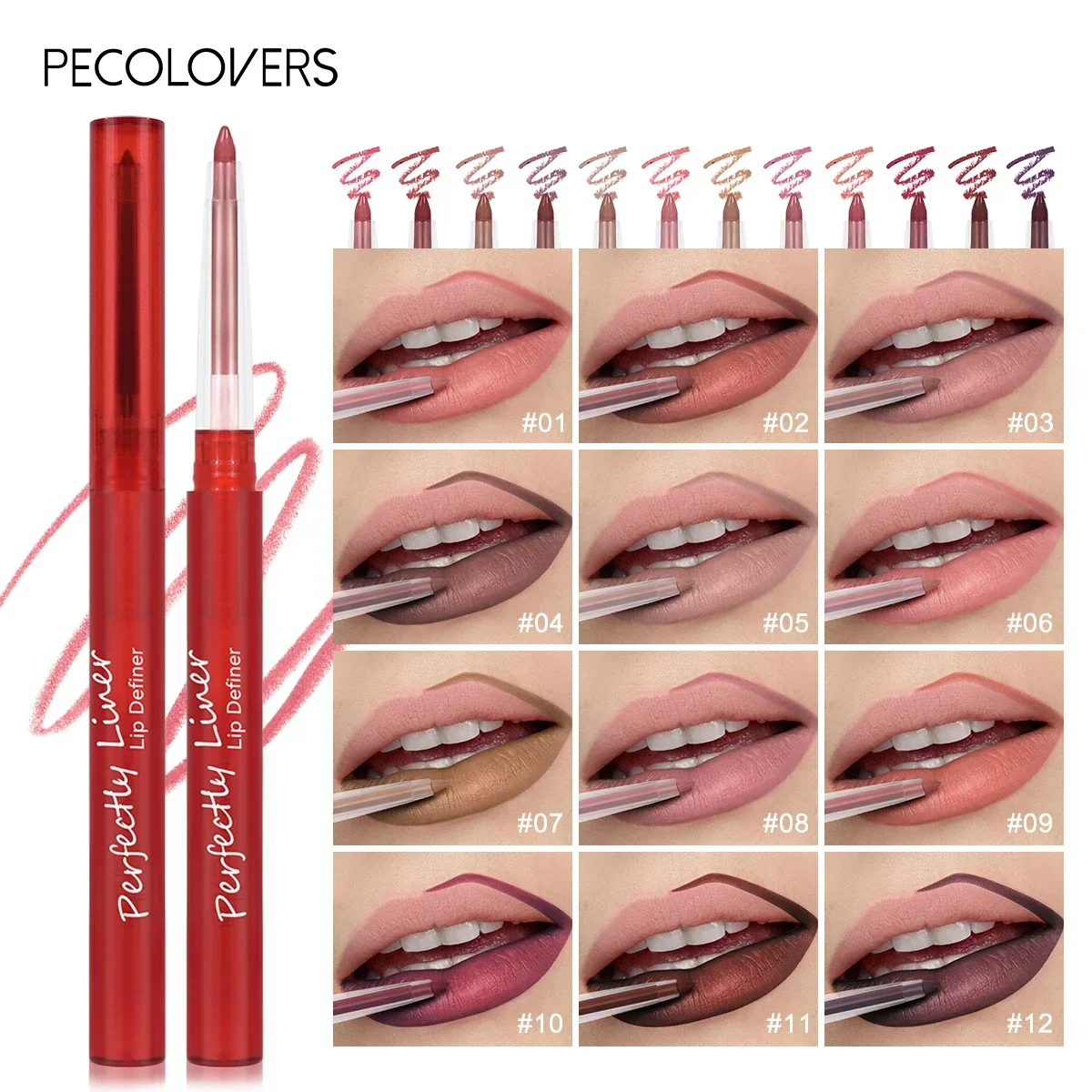 Delineador de labios de terciopelo, lápiz labial degradado cónico mate, resistente al agua, no pegajoso, maquillaje de labios, sistema de colores mezclados