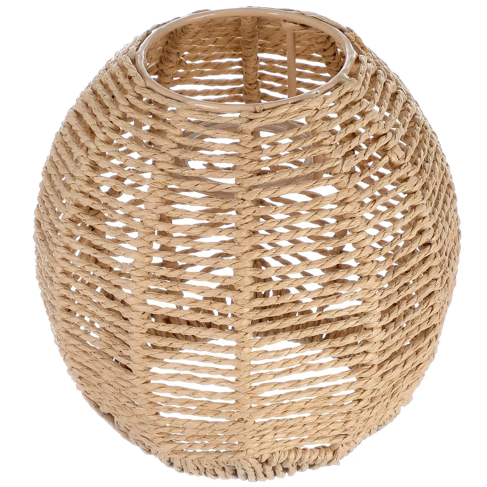 

Imitation Rattan Chandelier Lamp Shade Modern Style Woven Farmhouse Light Fixtures Vintage Decoration Rope Shades Easy Use