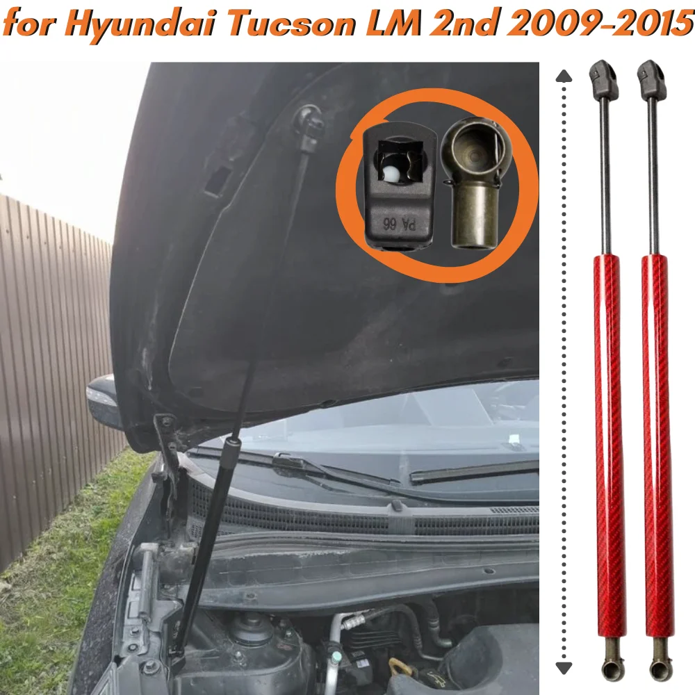 Qty(2) Hood Struts for Hyundai Tucson LM 2nd 2009-2015 Hyundai ix35 Front Bonnet Gas Springs Lift Supports Shock Absorbers