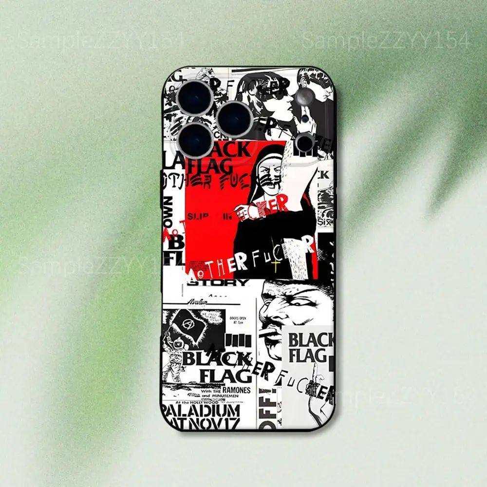 حافظة هاتف My War بعلم أسود لهاتف iPhone 17,16,15,14,13,12,Pro,Max,Plus,E,SE4,Air,Mini Black Soft Funda