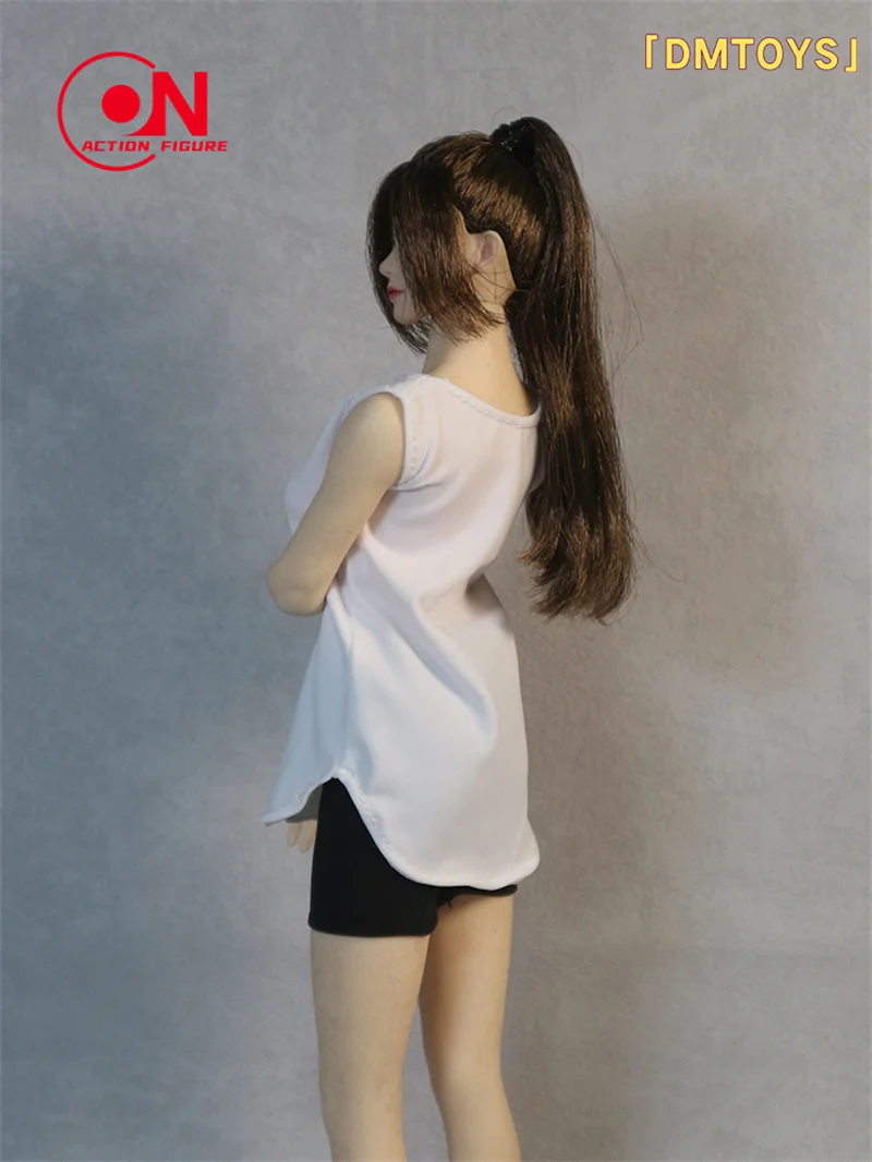 DMTOYS DF079 1/6 Skala Eis Seide Lose Beiläufige Ärmelloses T-shirt Kleidung Modell Fit 12 "Weibliche Soldat Action Figur körper Puppen